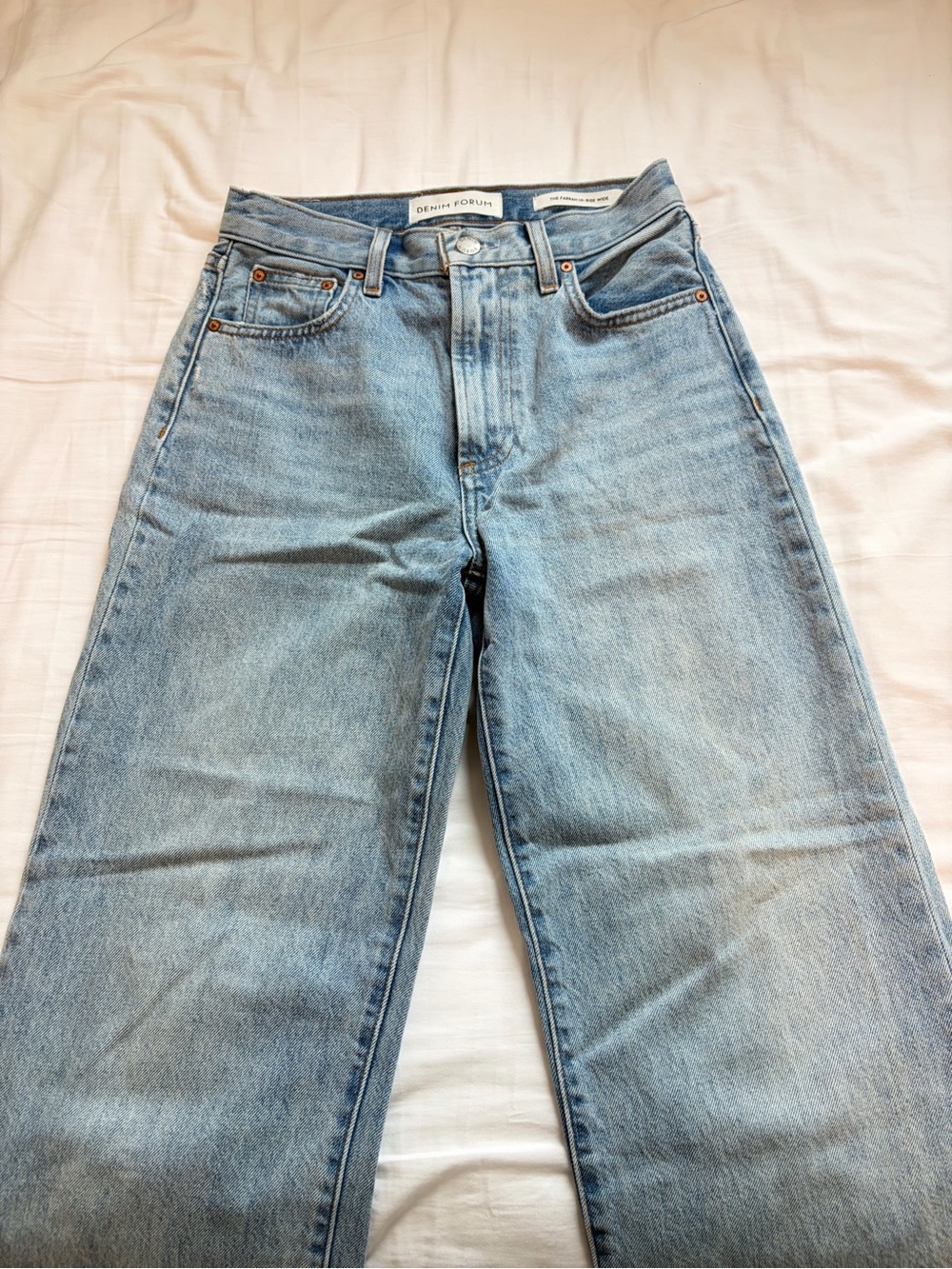 Aritzia Denim Forum The Farrah Hi-Rise Wide Jeans Blue